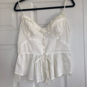 NWOT Venus White Bustier Style Lace Tank